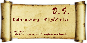 Debreczeny Ifigénia névjegykártya